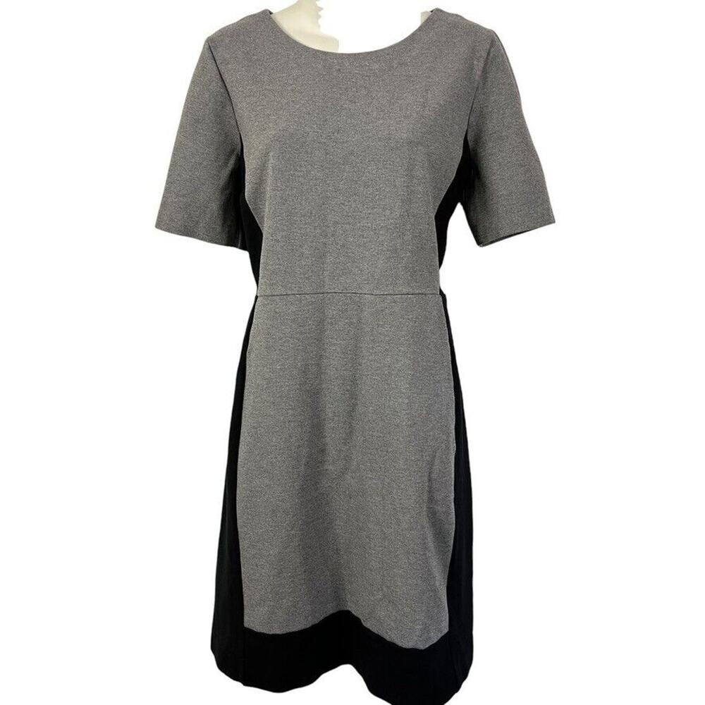 J Crew Womens Gray Ponte Knit Short Sleeve Stretch Sheath Knee Length Dress 12